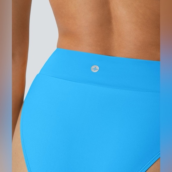 HALARA Blue High-Waisted Crossover Bikini Bottom Swimsuit Women’s Small NEW - Picture 4 of 5